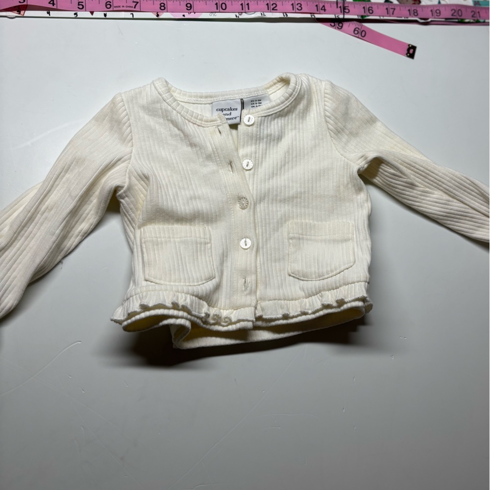 Sweet Cupcakes and Cashmere Cream Button Front Sweater 6-9 Months